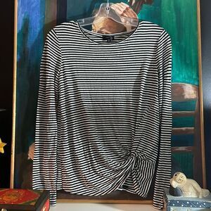 Dynamite Black and White Striped Women's Top Small